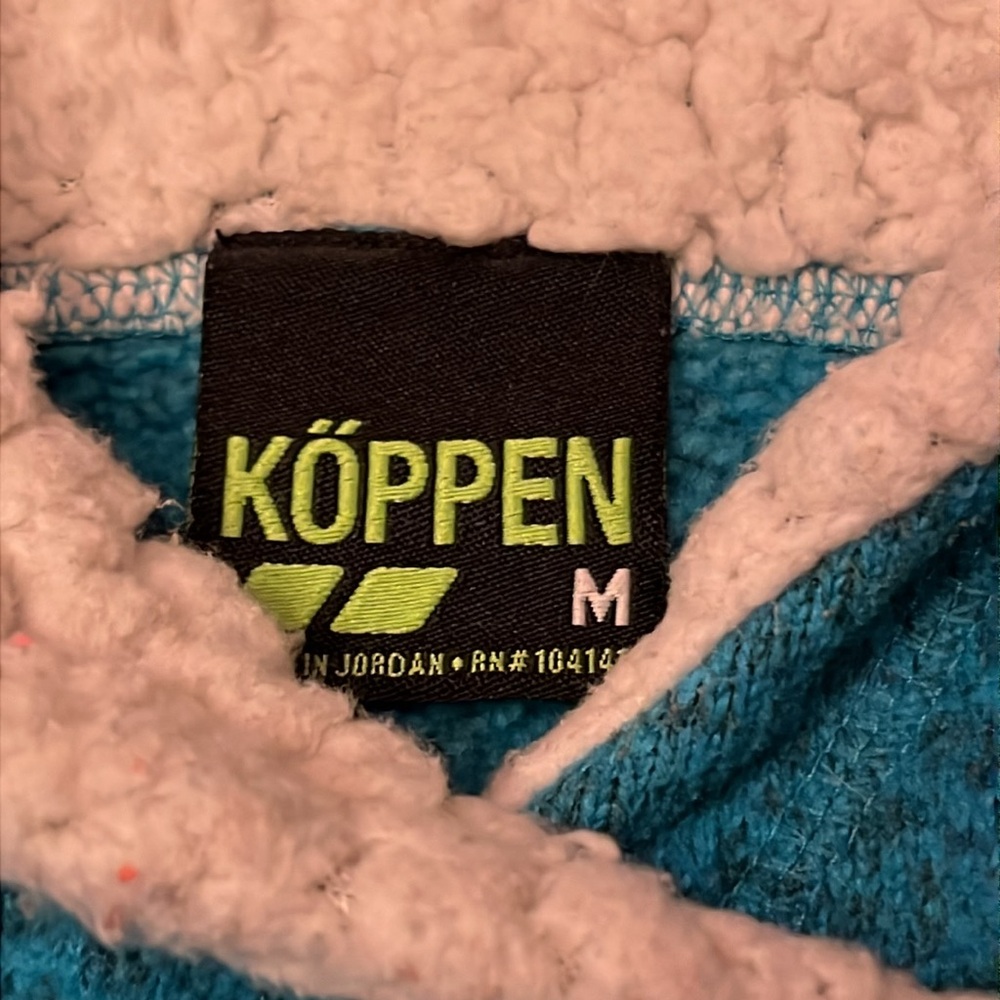 Köppen Blue Hooded Sweater Hoodie fleece lined size - Picture 2 of 8